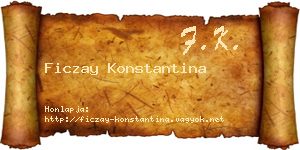 Ficzay Konstantina névjegykártya